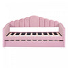 Lily Lit Relevable Capitonne avec Lit Gigogne et Ports de Chargement USB, Taille Twin, Rose