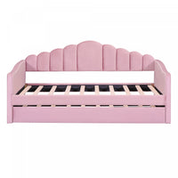 Lily Lit Relevable Capitonne avec Lit Gigogne et Ports de Chargement USB, Taille Twin, Rose