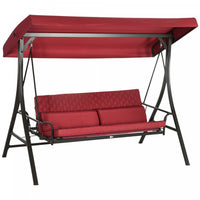 Outsunny Lit Balancoire De Porche Pour 3 Personnes Avec Auvent Reglable