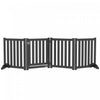 Pawhut Porte Pliable Pour Chien Avec Porte, 4 Panneaux Porte Pour Animaux De Compagnie Autoportante Avec Pieds De Soutien Parc Interieur Pour Les Petits Chiens, Noir