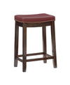Tabouret Claridge de hauteur comptoir en similicuir et sans dossier - rouge
