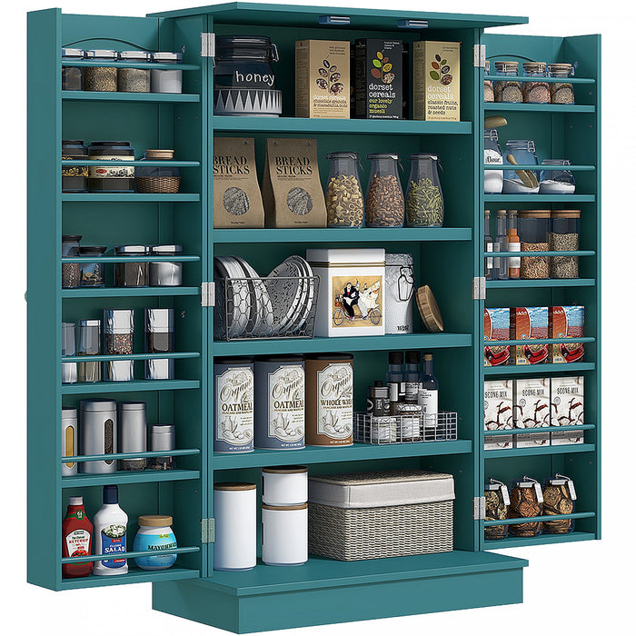 HOMCOM Armoire de rangement avec etageres a 5 niveaux, 12 etageres a epices
