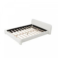  Joyce Lit confortable et elegant avec revetement pour chambre, Taille Queen, Blanc