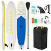 Goplus 11' Gonflable Stand Up Paddle Board Whth Accessoires Paddle Pompe A Main Kit De Reparation, Bleu Fonce