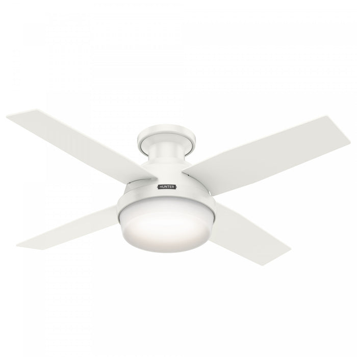 Ventilateur de plafond Dempsey à profil bas avec luminaire - Blanc
