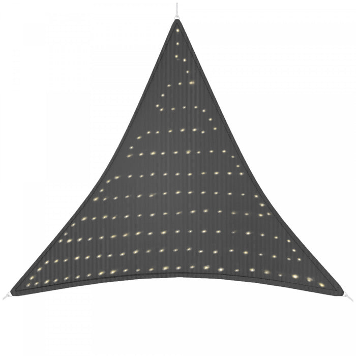 Outsunny Toile D'ombrage Triangulaire Avec Lumieres Led 90% Anti-uv