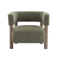 Evelyn Fauteuil d’appoint avec assise confortable et revetement en boucle, vert olive