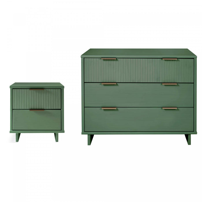 Ensemble de commode 2 pieces Granville Modern en vert sauge