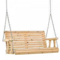 Siege De Balancoire D'exterieur Pour Porche 2 Places Outsunny Avec Porte-gobelet, Banc De Hamac En B