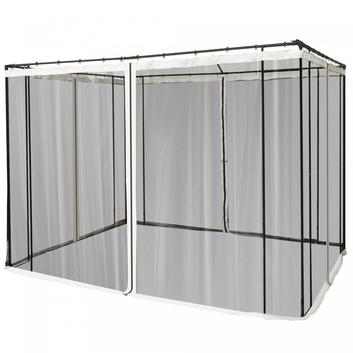 Outsunny Moustiquaire De Rechange Pour Gazebo 10' X 10' Murs D'ecran Noirs Pour Auvent Avec Fermetures Eclair Pour Les Fetes Et Les Activites De Plein Air