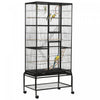 Cage A Oiseaux 71\" Avec Roues, Perchoirs, Rampe, Etagere