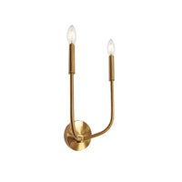 Applique murale Eleanor de Dainolite avec fini laiton antique et 2 ampoules