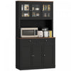 HOMCOM Armoire de Cuisine 71\", Buffet avec Espace Micro-ondes, Noir