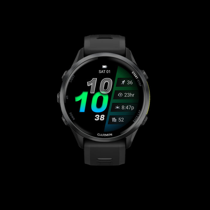 Montre Intelligente Garmin Forerunner 970 47 Mm, Amoled, Titane Gris Carbone, Suivi De Fitness Gps, Course, Triathlon, Autonomie De 15 Jours