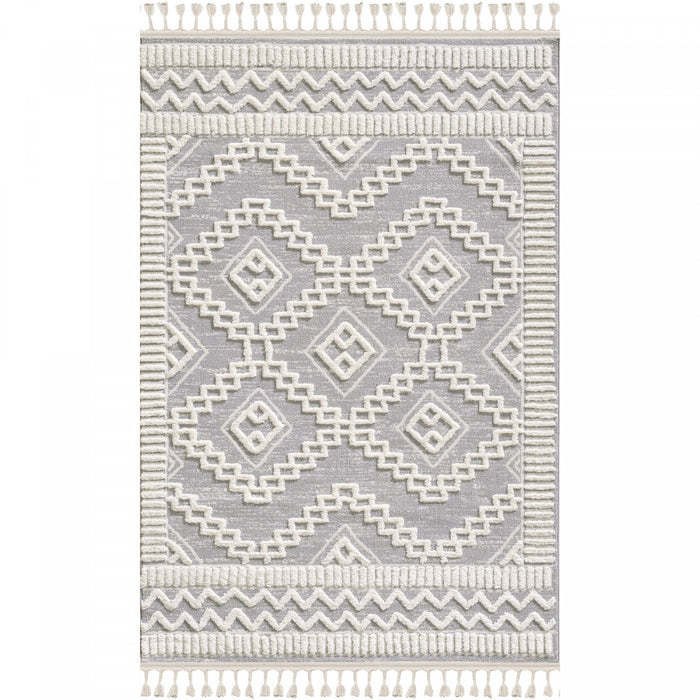 Carpette à poil long Quinto Moroccan Quatro - 5 pi 7 po x 7 pi 3 po 