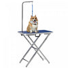 Pawhut Table De Toilettage Pliable Pour Chien De 28\" Avec Bras Reglable, Surface Antiderapante, Table De Toilettage Pour Chiens De Taille Moyenne Et Petite, Chats, Bleu