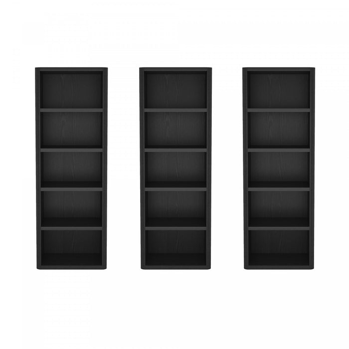 Bibliotheque ouverte moderne Rivington 28\" en noir - Ensemble de 3