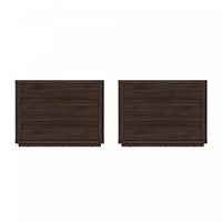  Table de nuit moderne Evelyn 81 cm en brun (3 tiroirs) - Lot de 2