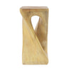 Cade 26.80" Twisted Square MGO Accent Table, Unique Natural Wood Grain Indoor Side Table, Natural | Table d'appoint carree torsadee Cade 26,80 pouces MGO, table laterale interieure a grain de bois naturel unique, naturel