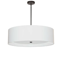 Luminaire suspendu Helena de Dainolite de 30 po de diamètre avec abat-jour blanc qui diffuse la lumière, fini noir mat et 4 ampoules