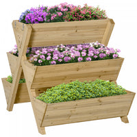 Outsunny Lit De Jardin Sureleve, Support De Jardiniere Autoportant Avec 5 Boites De Plantation Et 4