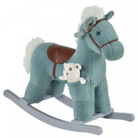 Qaba Kids Ride-on En Peluche Cheval A Bascule Ride Sur Rocker Avec Des Sons Realistes En Peluche Pou