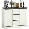HOMCOM Buffet Moderne avec Charnieres a Fermeture Douce, Blanc