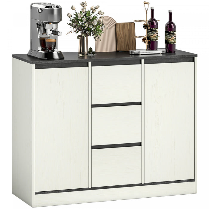 HOMCOM Buffet Moderne avec Charnieres a Fermeture Douce, Blanc