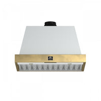 Hotte murale Vittorio de 36 po, blanc avec garniture en laiton antique-FRHWM5078-36BLK