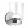 Applique murale Nadine de Dainolite en verre transparent, avec fini chromé poli et ampoule à DEL de 10 W