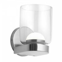 Applique murale Nadine de Dainolite en verre transparent, avec fini chromé poli et ampoule à DEL de 10 W