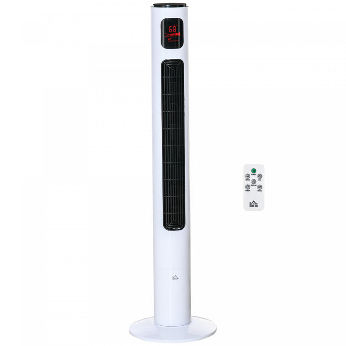 Homcom Ventilateur Tour 46\" Avec 3 Vitesses Et Minuterie 12h
