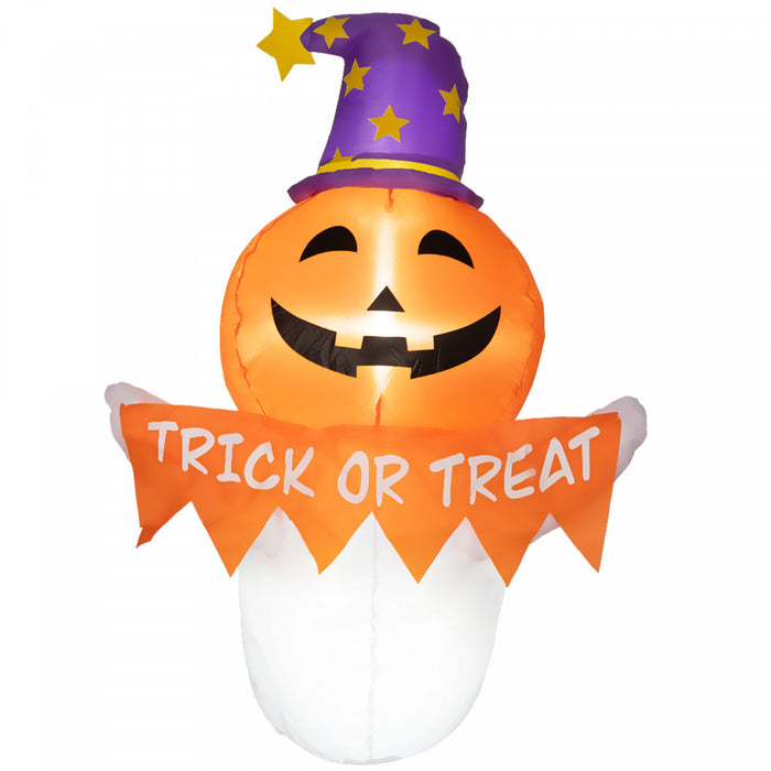 Outsunny Gonflable Halloween Autocollant De Fenetre Fantome 3,4 Pi, Orange