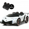 Costway 12v 2-siege Lamborghini Enfants Sous Licence Rouler Sur La Voiture W / Rc & Swing Fonction Blanche