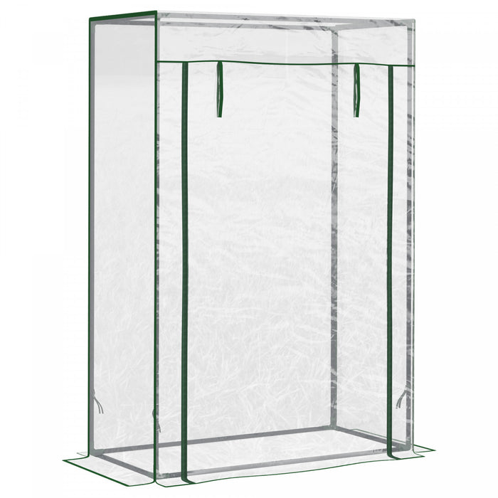 Outsunny Serre De Jardin Couverture En Pvc Avec Cadre En Acier Pour Serre 101,6 X 50,8 X 152,4 Cm Avec Porte Enroulable Exterieure Pour Arriere-cour, Balcon, Jardin, Vert