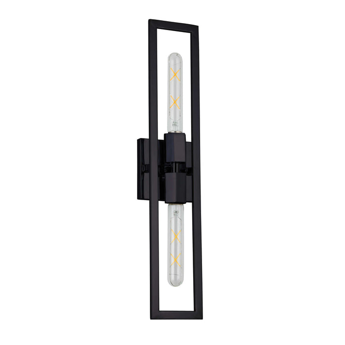 Petite applique murale Wisteria de Dainolite avec fini noir mat et 2 ampoules
