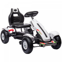 Aosom Kart A Pedales Pour Enfants, Voiture A Pedales Avec Seau Reglable, Frein A Main, 4 Roues En Ca