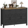 Buffet HOMCOM avec Tiroirs et Etageres, Buffet de Style Ferme