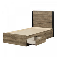Arlen Ensemble Lit Matelot 3 Tiroirs Et Tete De Lit - Chene Vieilli