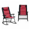 Ensemble De Chaises Bercantes Pliables De Patio Outsunny 2 Pcs, Rouge