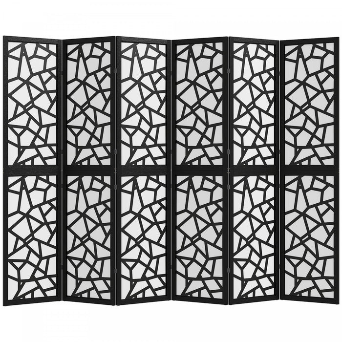 HOMCOM Paravent 6 Panneaux, Ecran d'Intimite Pliable 5,6 Pieds, Noir