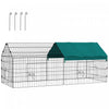 Pawhut Cage Pour Petits Animaux De 73\", Parc Pour Poulets, Lapins, Chinchillas, Parc Exterieur Pour Petits Animaux Avec Toit, Vert