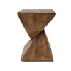 Table d'appoint geometrique torsadee Zane 18 pouces MGO, table laterale interieure a grain de bois, naturel