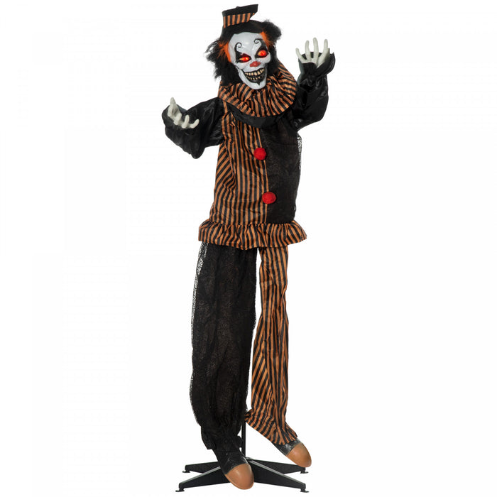 Homcom Accessoire Animatronique De Clown Avec Yeux Lumineux, Pour Fete