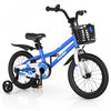Velo Costway 16\" Pour Enfants Avec Roues D'entrainement Amovibles Et Panier Pour 4-7 Ans Bleu