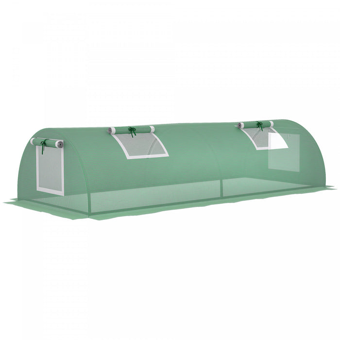 Outsunny Mini-serre avec fenetres a maille, tunnel de culture, Vert