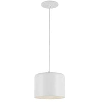 Luminaire suspendu Emilia de Dainolite avec abat-jour, fini blanc mat et 1 ampoule