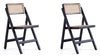 Ensemble 2 chaises de salle à manger pliantes Pullman de Manhattan Comfort - noir et cannage naturel