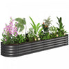 Outsunny Jardiniere de jardin surelevee galvanisee, 7,9 x 2 x 1 pi, argente
