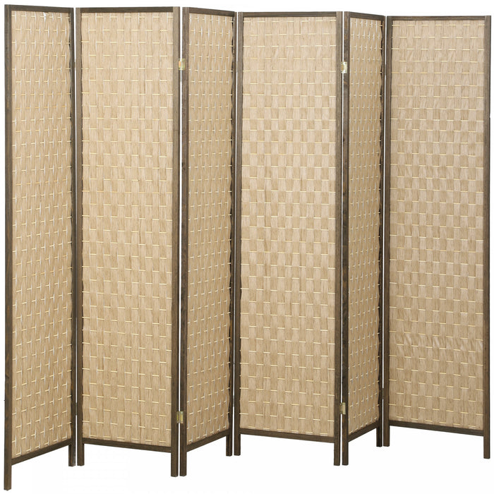HOMCOM Ecran de Confidentialite 6 Panneaux, Paravent de 6pi, Marron